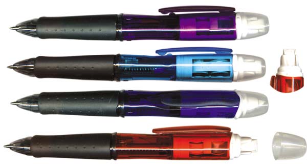 Three color pen with Tipp-Ex